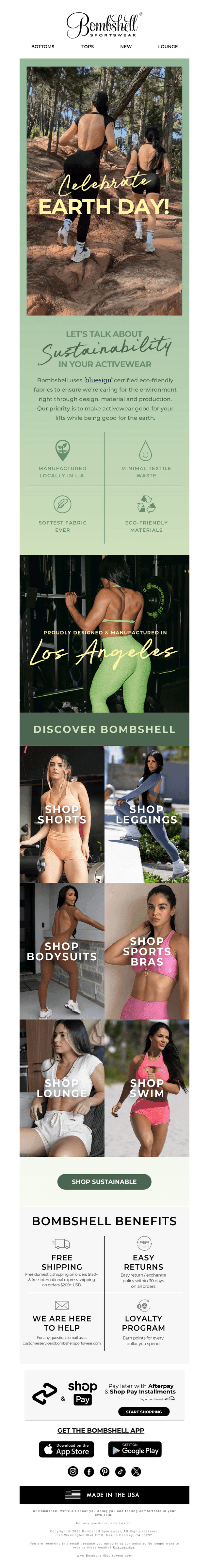 Bombshell Sportswear email from Tue, Apr 22, 2025