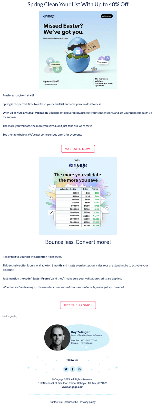 Ongage email from Tue, Apr 22, 2025