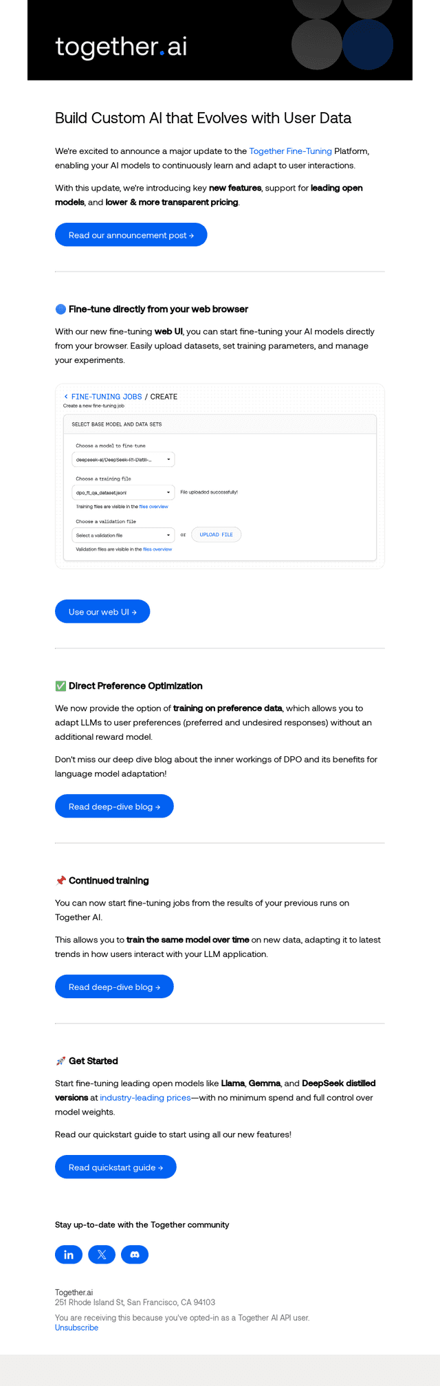 Together AI email from Tue, Apr 22, 2025