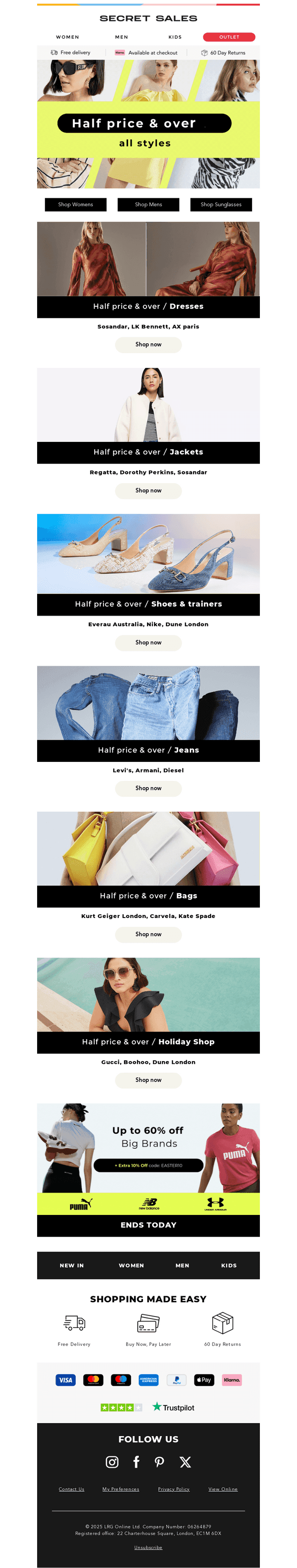 50% or more off all styles 👗👡