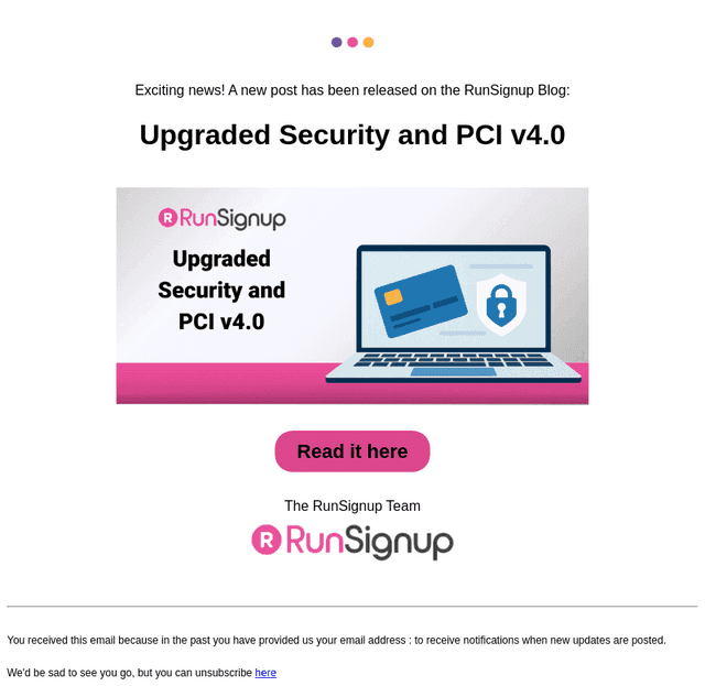 RunSignUp email from Tue, Apr 22, 2025