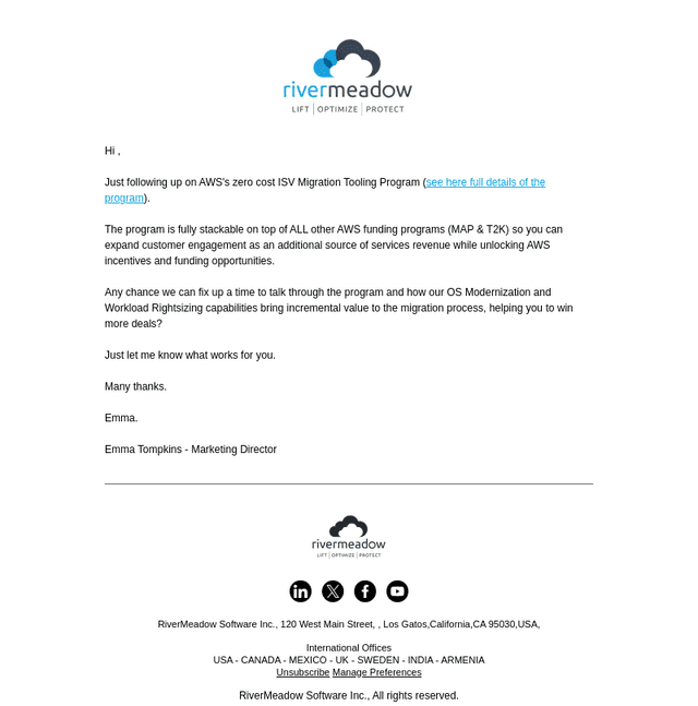 RiverMeadow email from Thu, Apr 24, 2025