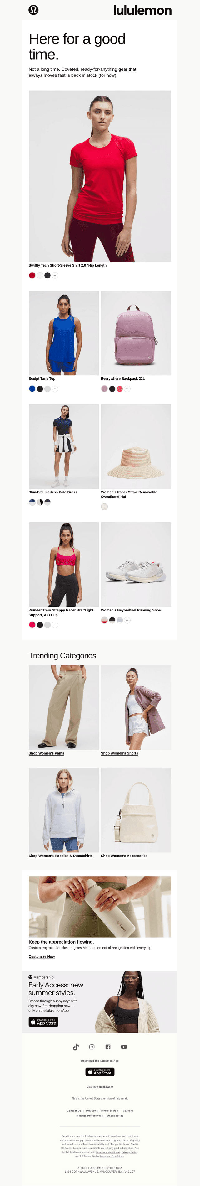 lululemon email from Thu, Apr 24, 2025