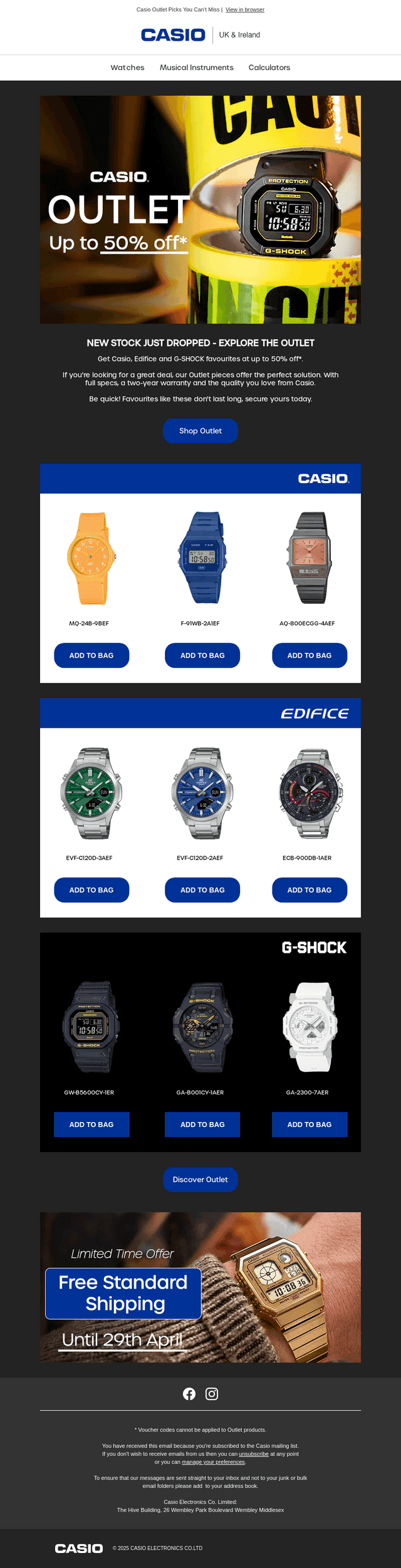 NEW LINES ADDED: Save with Casio Outlet
