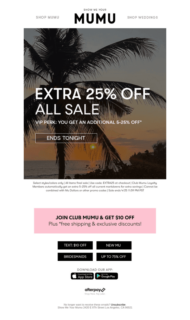 CODE: EXTRA25