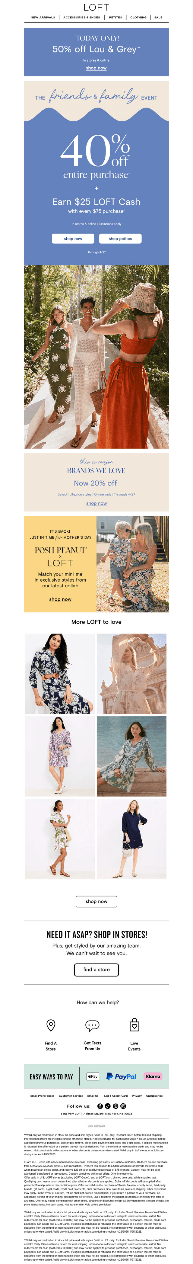50% off Lou & Grey ends tonight!