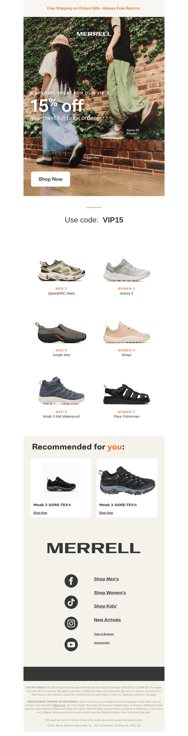 ENDS TODAY: 15% off your next full-price order
