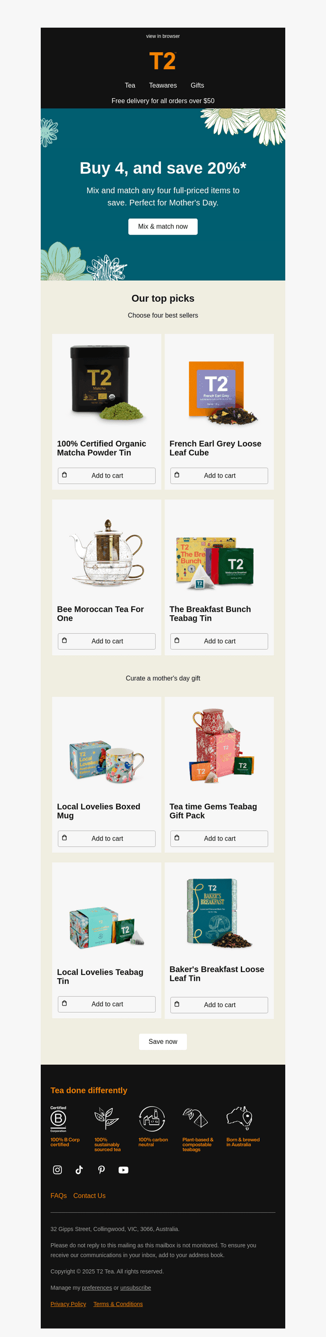 Mix and match any 4 and save*