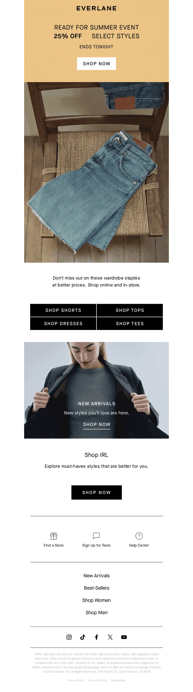 Last Chance To Save: 25% off Select Styles