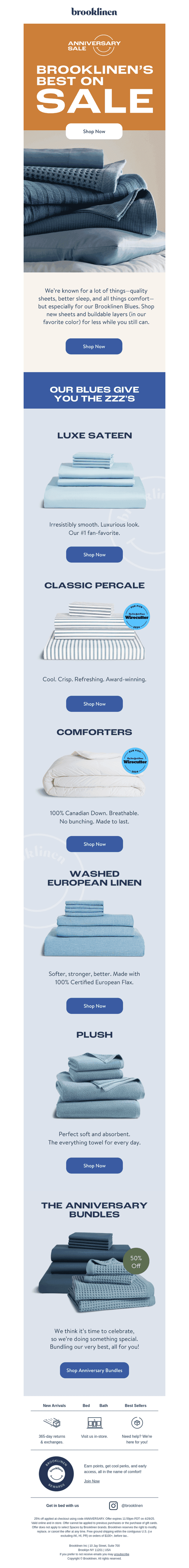 Brooklinen email from Sun, Apr 27, 2025