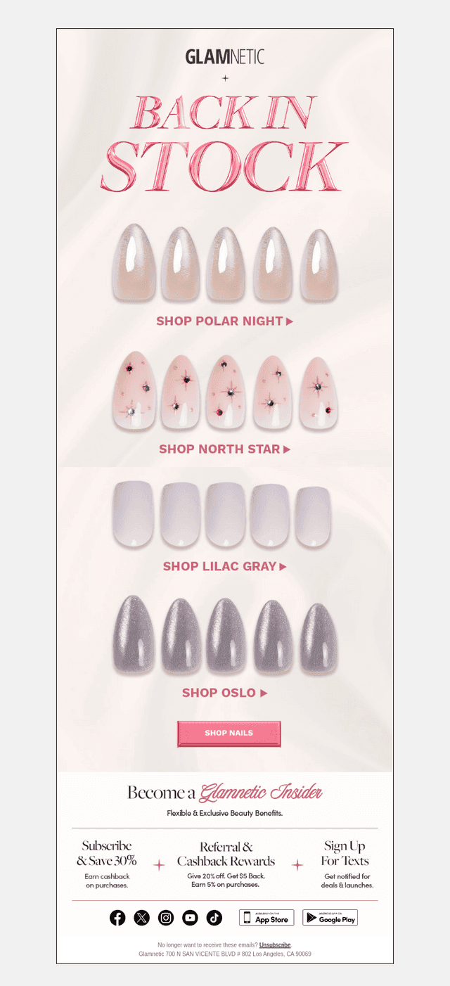 POPULAR NAILS BACK IN STOCK