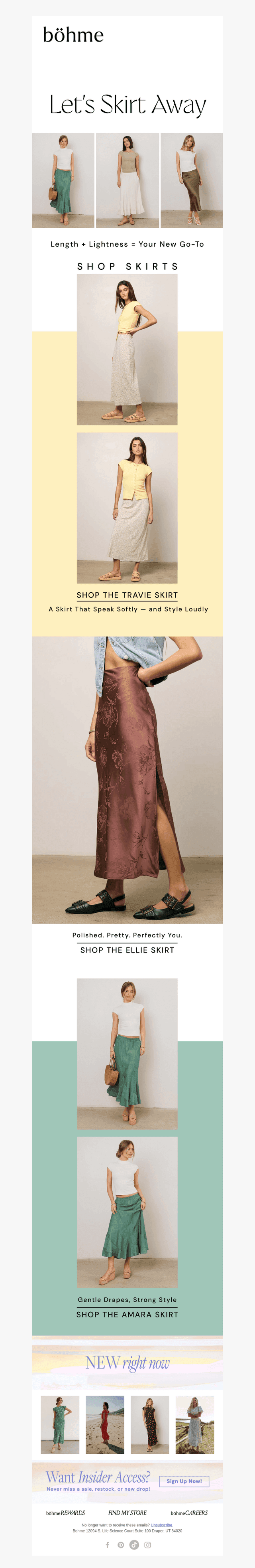 just in: skirts for spring