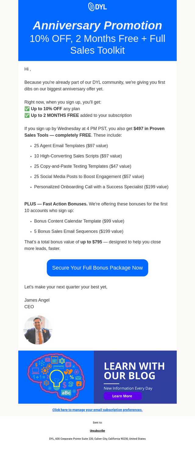 DYL email from Mon, Apr 28, 2025