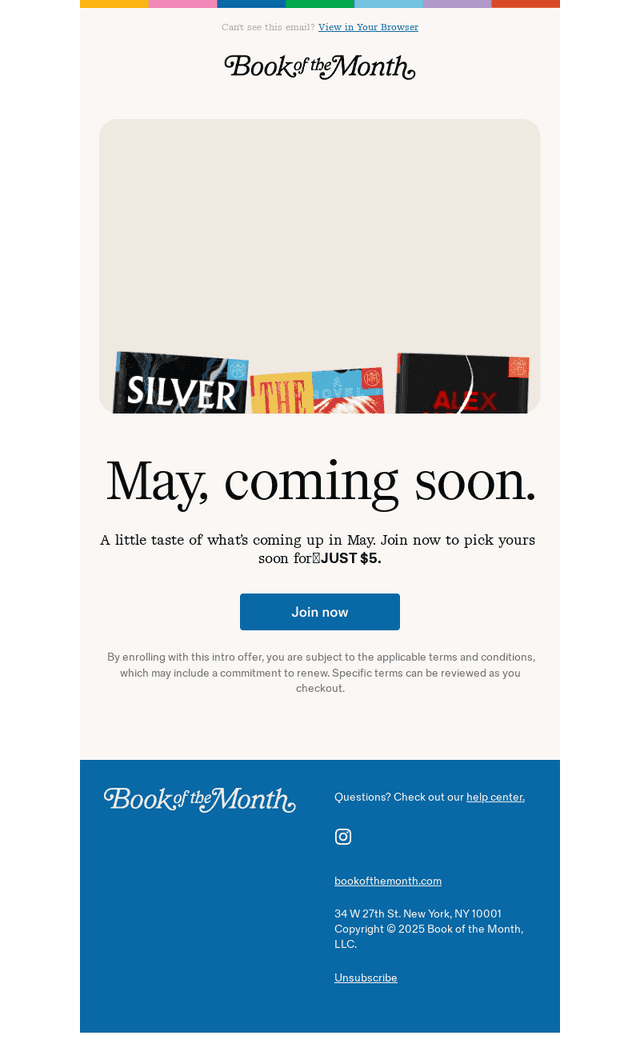 Book of the Month email from Tue, Apr 29, 2025