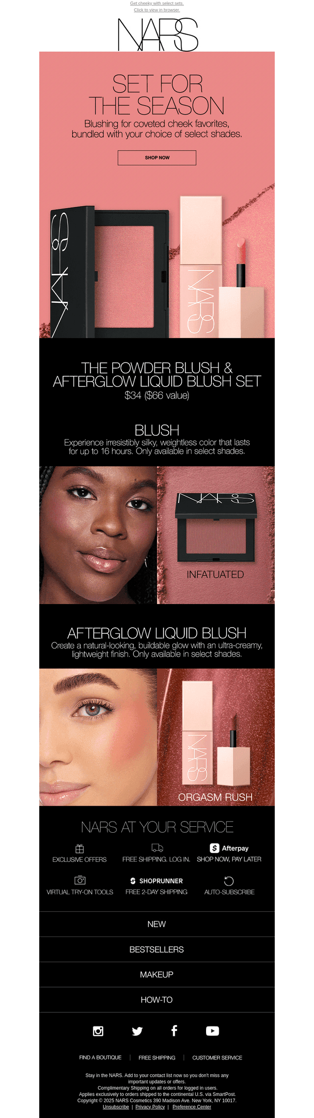 Blushing for duos. $34 ($66 value).