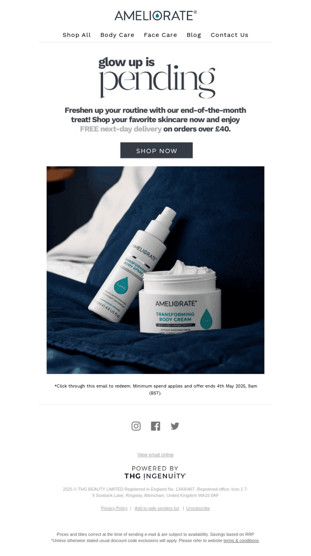 Ameliorate UK email from Wed, Apr 30, 2025