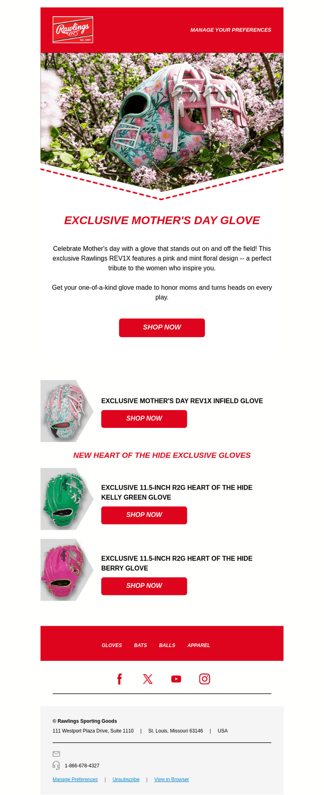 Rawlings Sporting Goods email from Thu, May 1, 2025