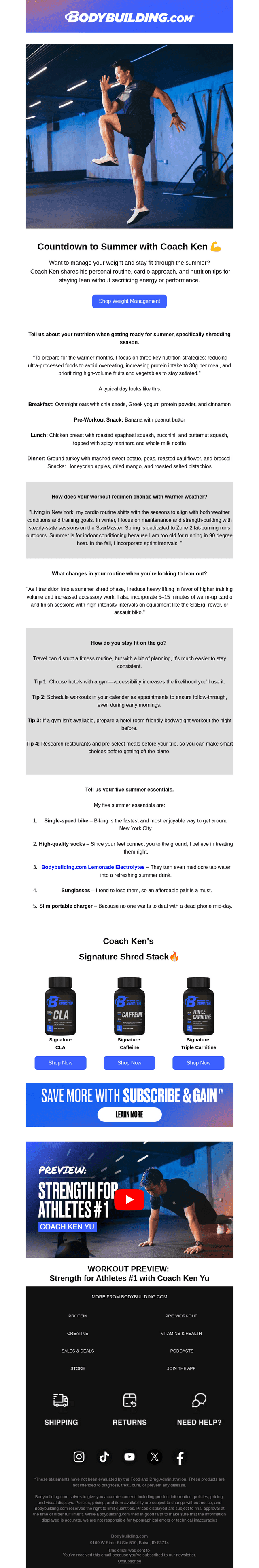 Bodybuilding email from Mon, May 5, 2025