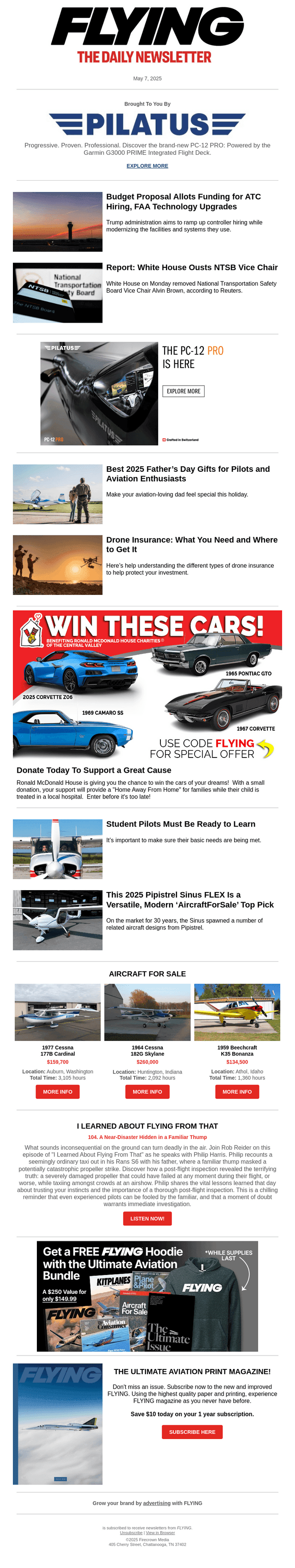Flying Magazine email from Wed, May 7, 2025