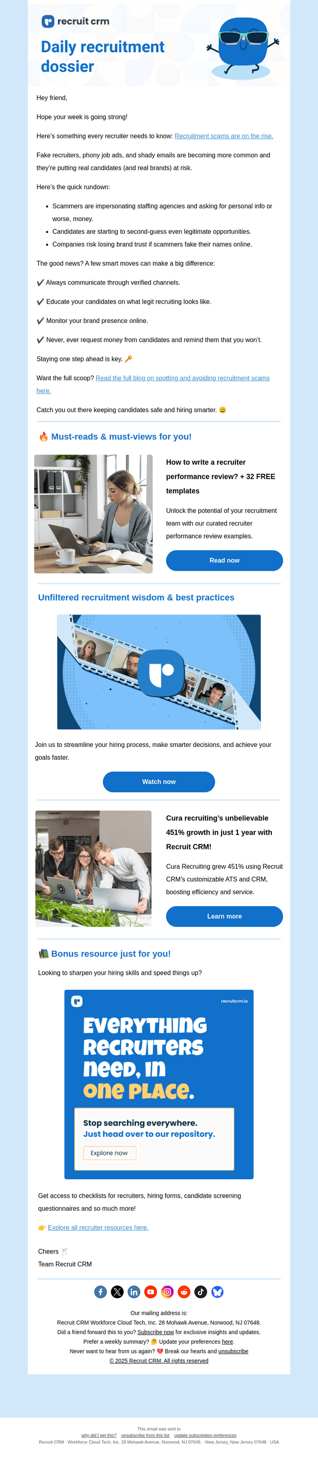Recruit CRM email from Wed, May 7, 2025