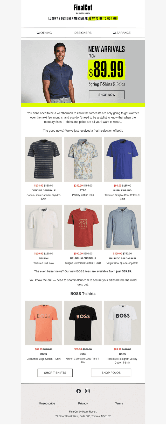 SPRING REFRESH: New Tees & Polos from $89.99