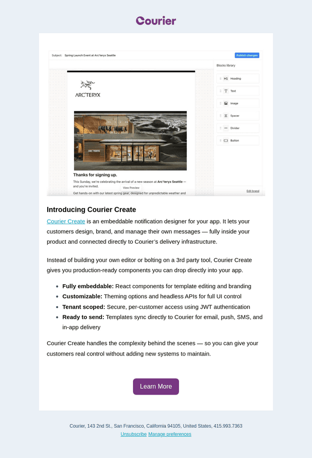 Embed a Notification Designer in App — Meet Courier Create