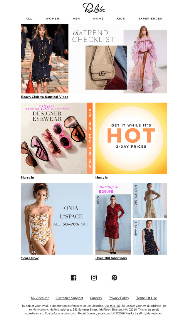 {The Trend Checklist} {Onia & L*Space}
