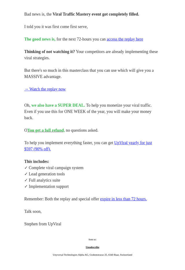 [Request a replay] Regarding the viral traffic masterclass