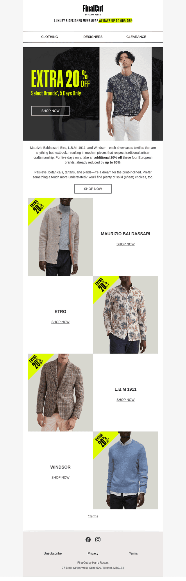 EXTRA 20% OFF: 4 Iconic Brands, 5 Days Only