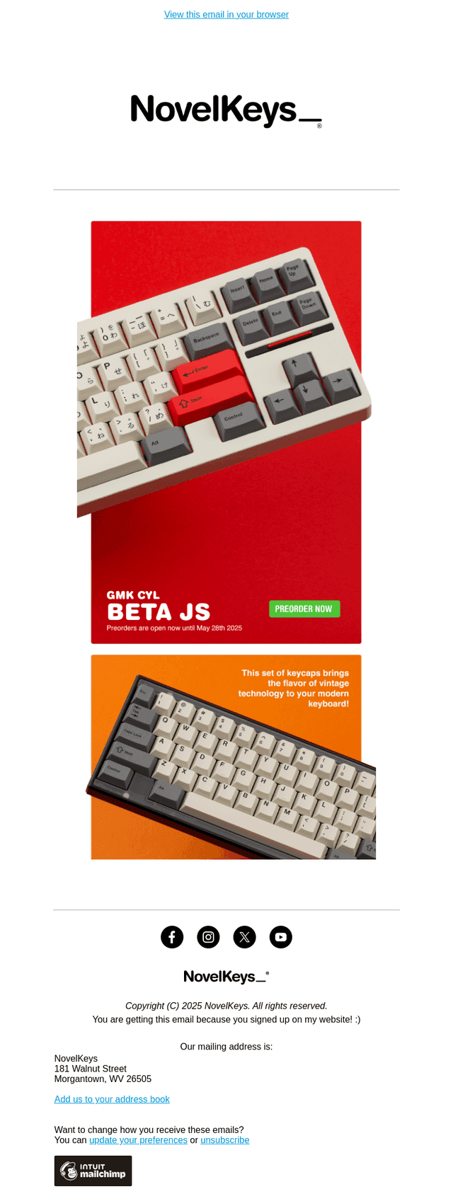 NovelKeys email from Fri, May 9, 2025