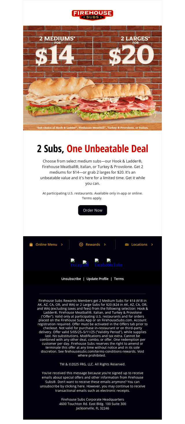 Mega Deal for 2 Select Subs
