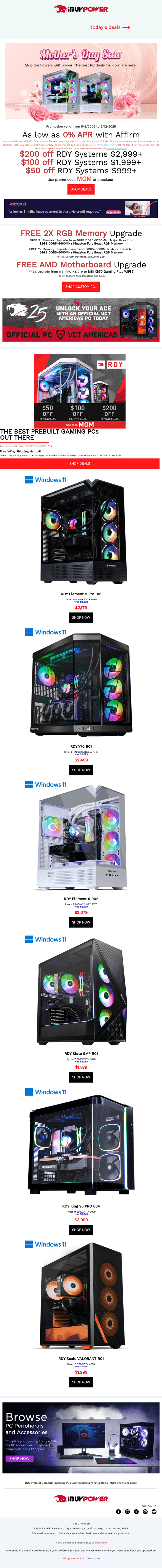 iBUYPOWER email from Fri, May 9, 2025