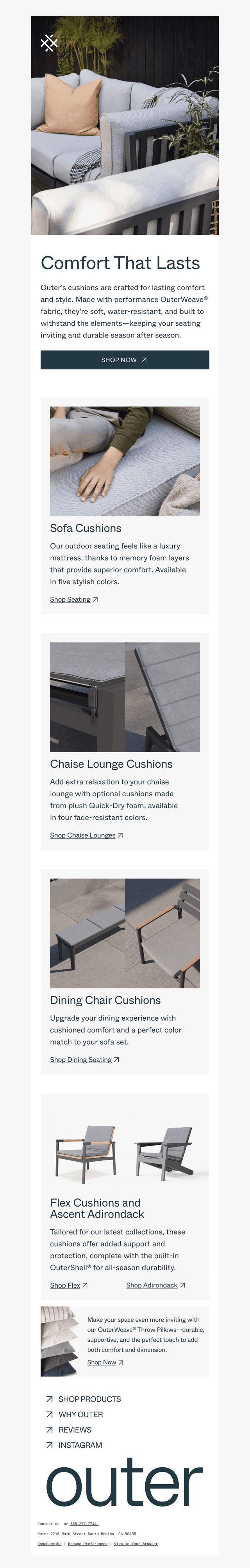 Cushions Made for Outdoor Living