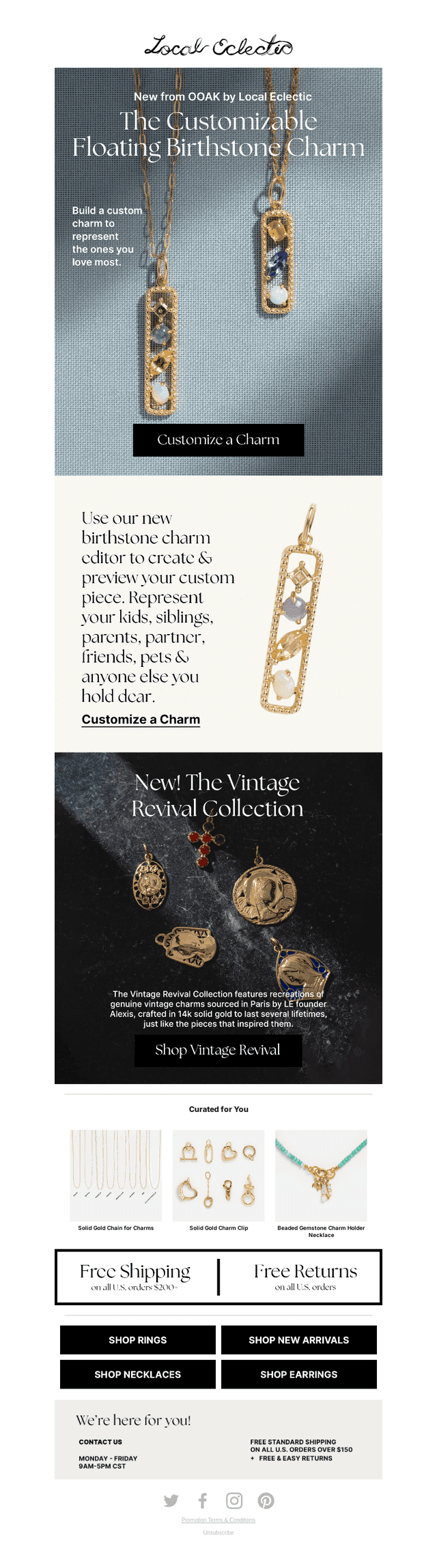 New! Create a custom Birthstone Charm