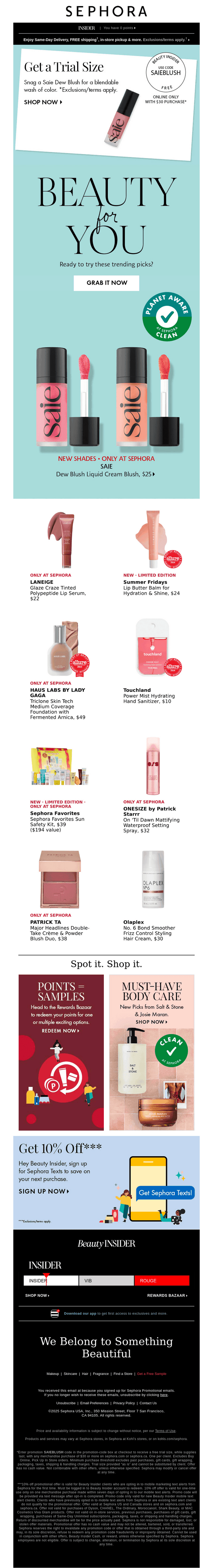 Sephora email from Tue, May 13, 2025