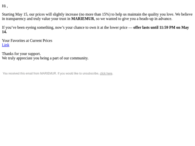 MARIEMUR email from Tue, May 13, 2025