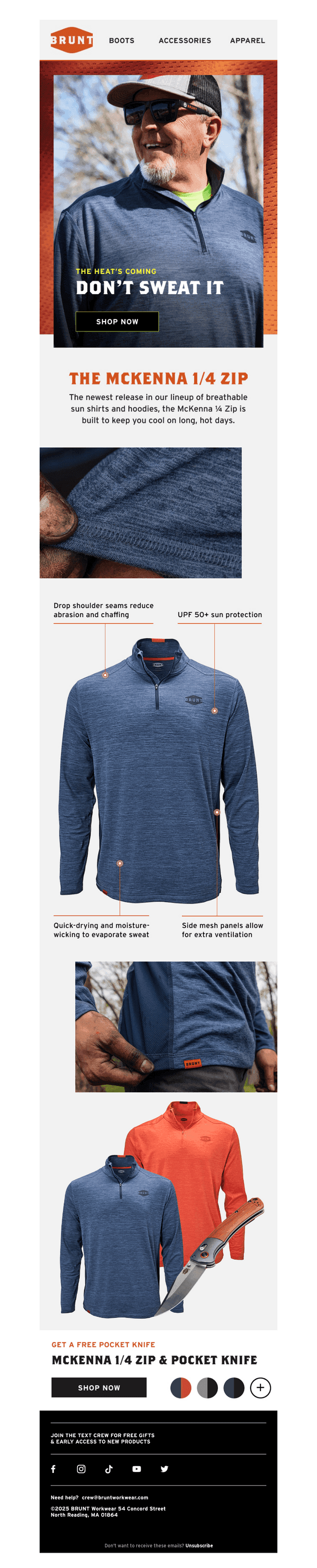 1/4 zip. Full breathability.
