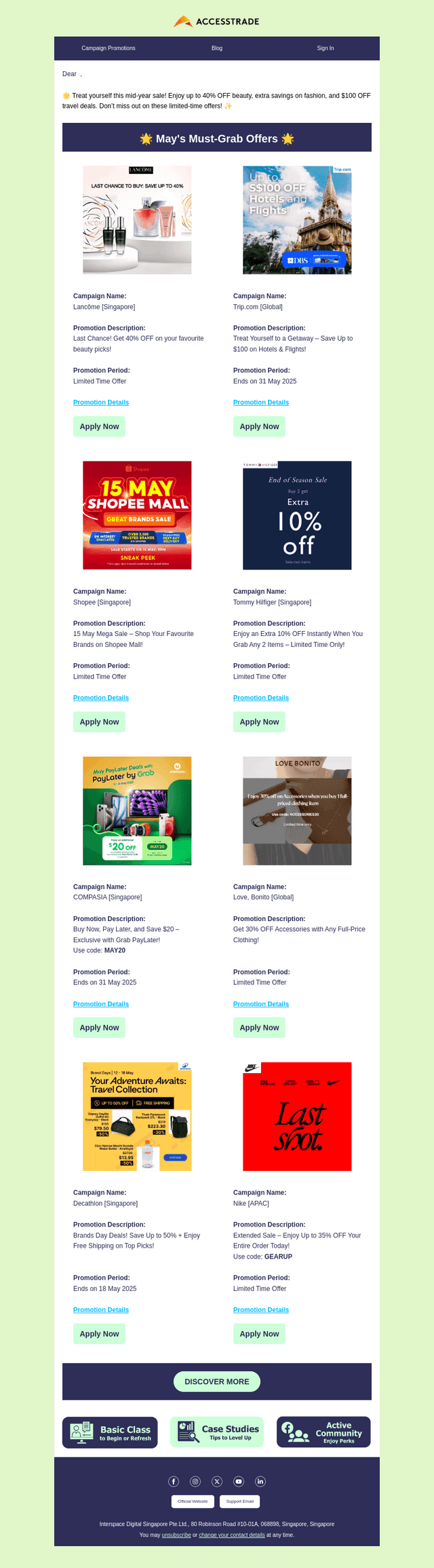 ACCESSTRADE GLOBAL email from Wed, May 14, 2025