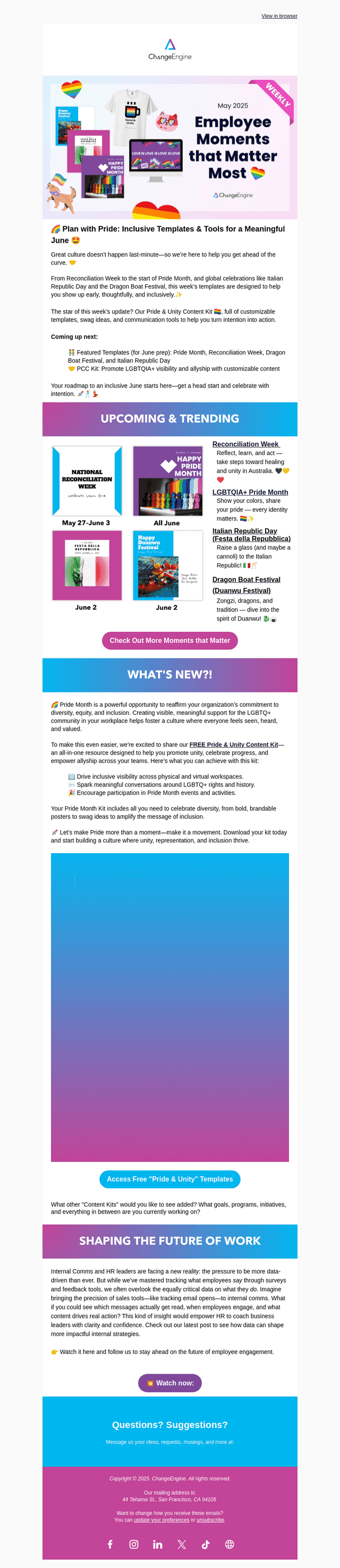 ChangeEngine email from Wed, May 14, 2025