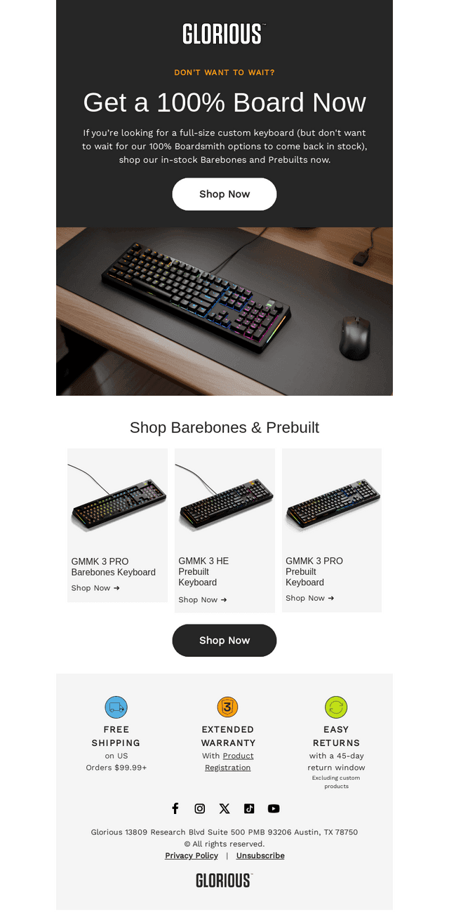 Want a full-size custom keyboard without the wait?