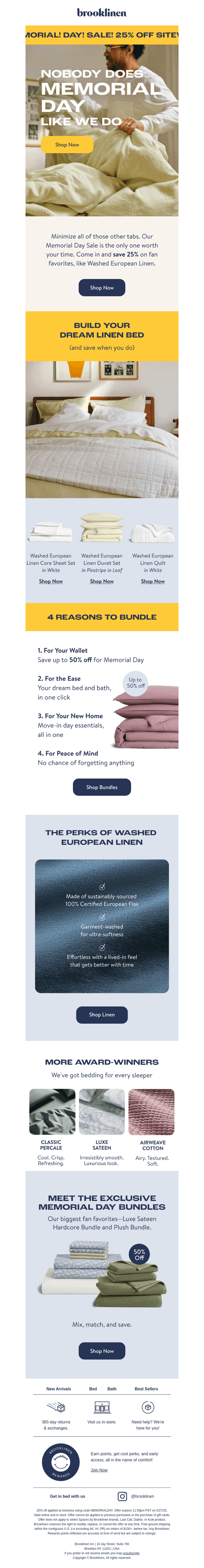 Brooklinen email from Fri, May 16, 2025
