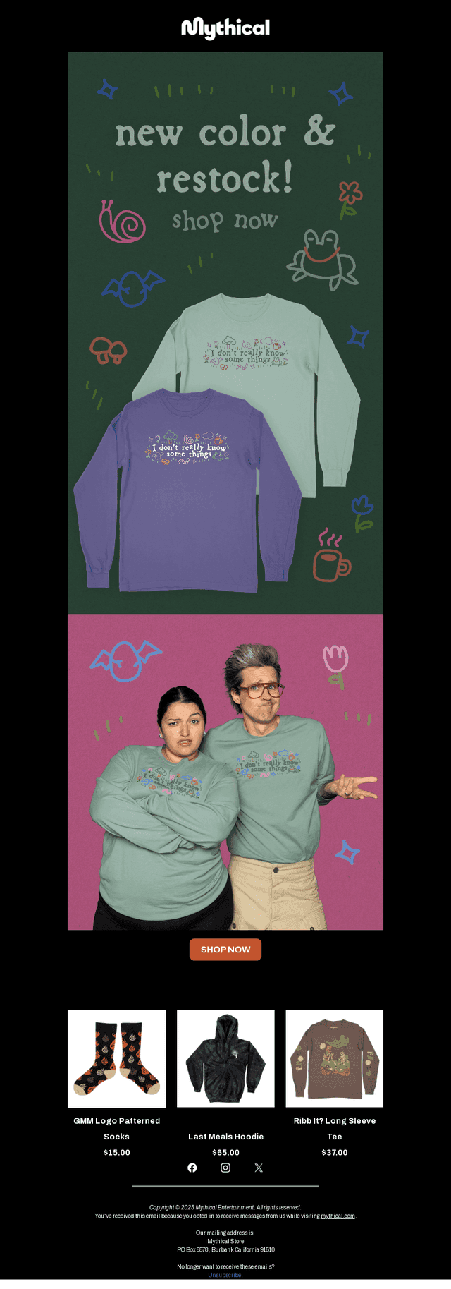 Mythical Store email from Fri, May 16, 2025