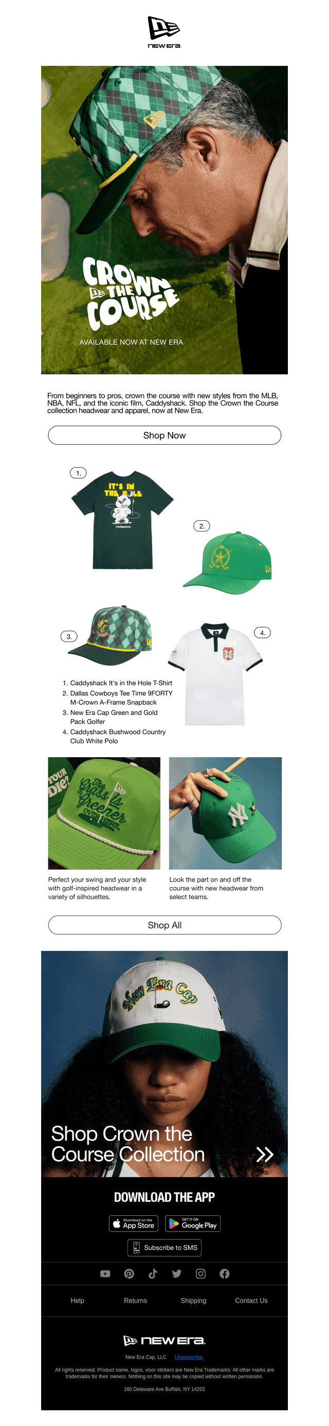 New Era Caps built for the course