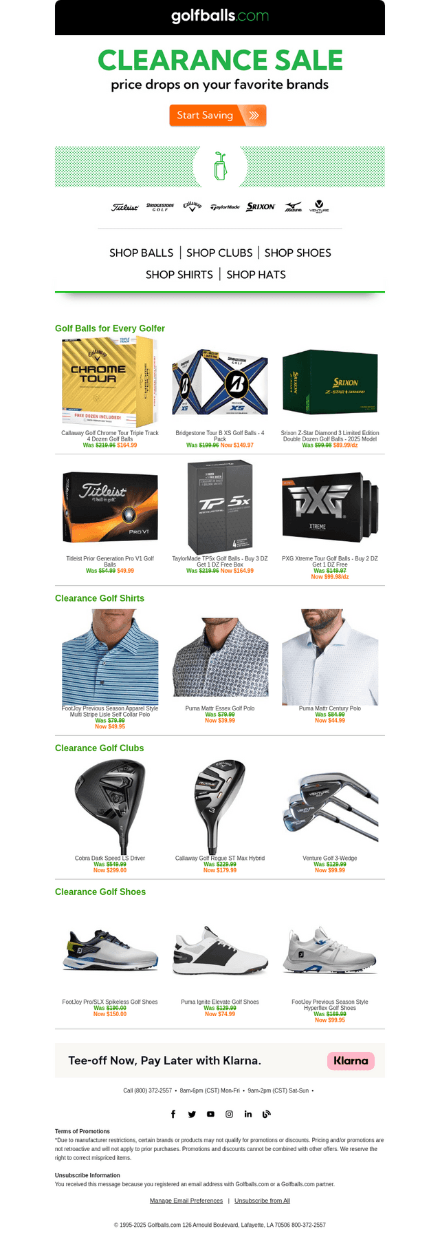 Golfballs email from Sun, May 18, 2025