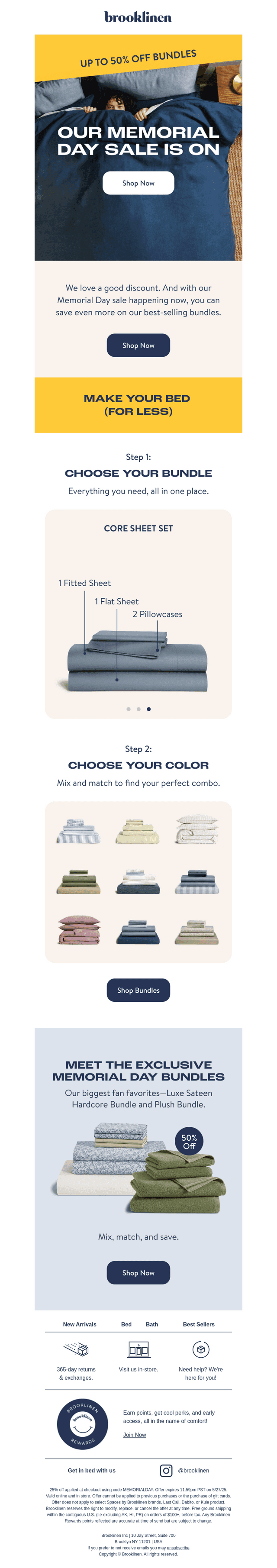 Brooklinen email from Sun, May 18, 2025