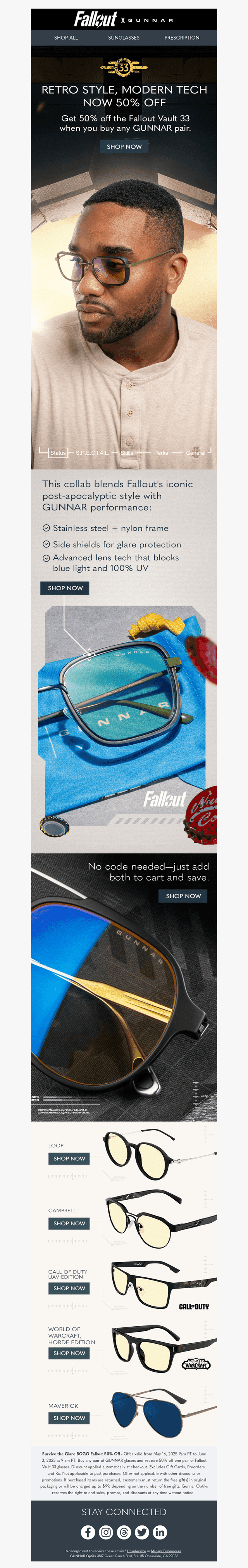 50% Off Fallout Shades? Easy.