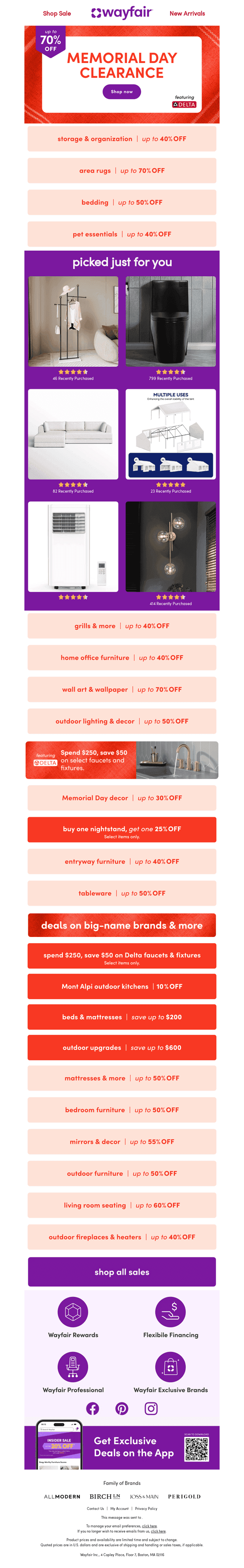 Wayfair email from Sun, May 18, 2025