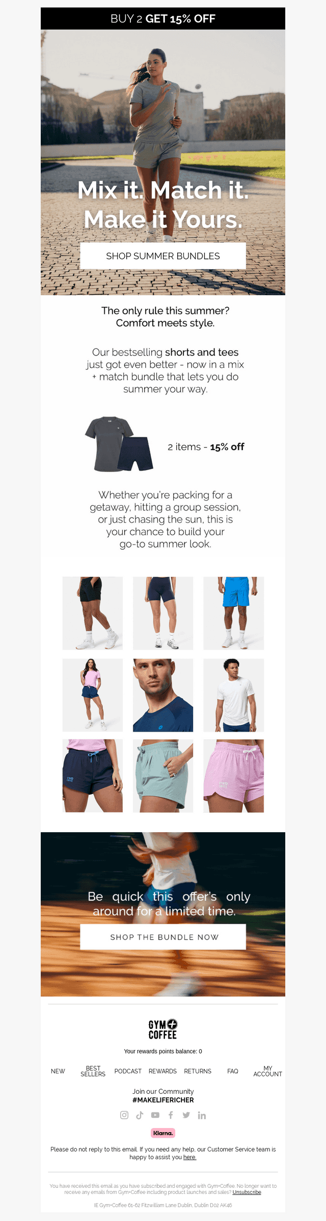 GET 15% OFF SHORTS + TEES