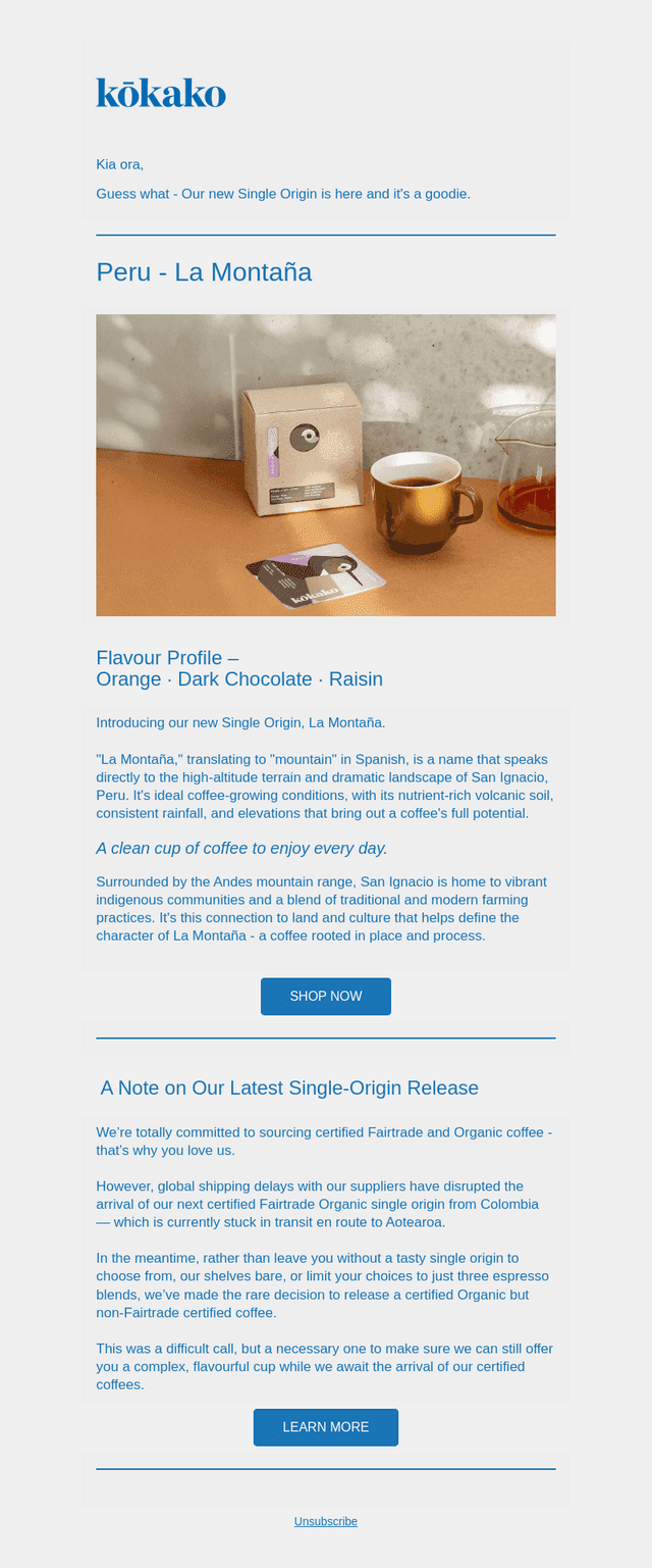 Discover Our New Single Origin! ☕