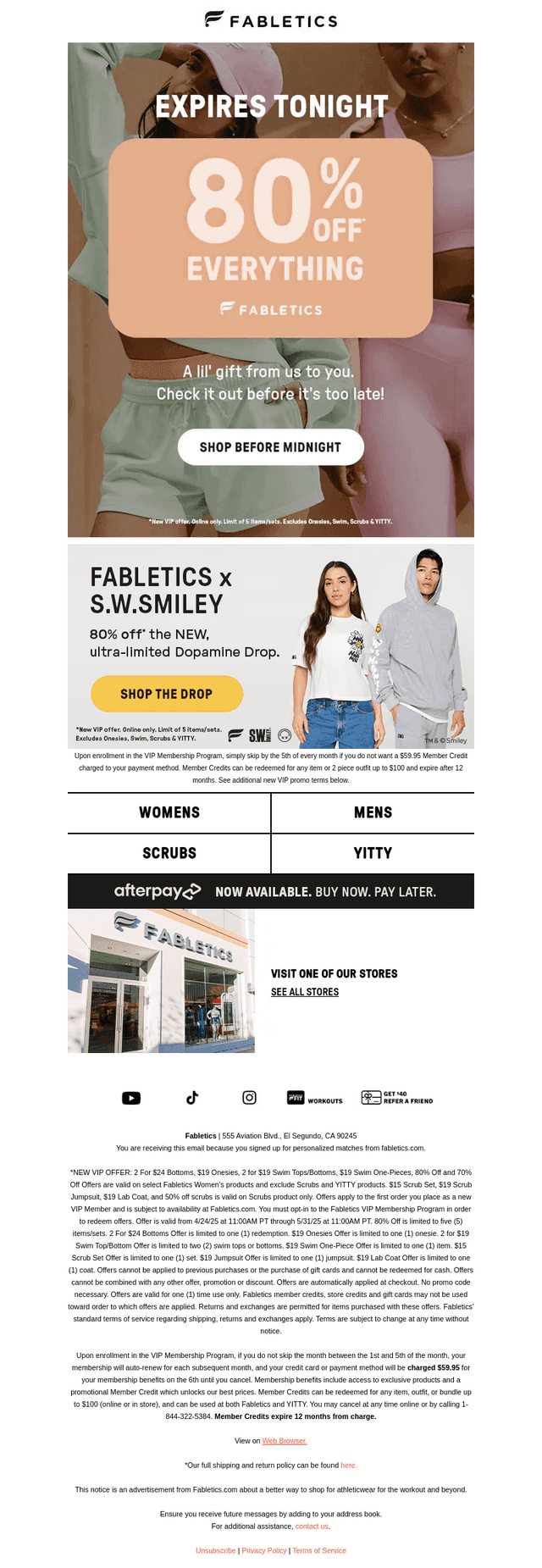 Fabletics email from Mon, May 19, 2025